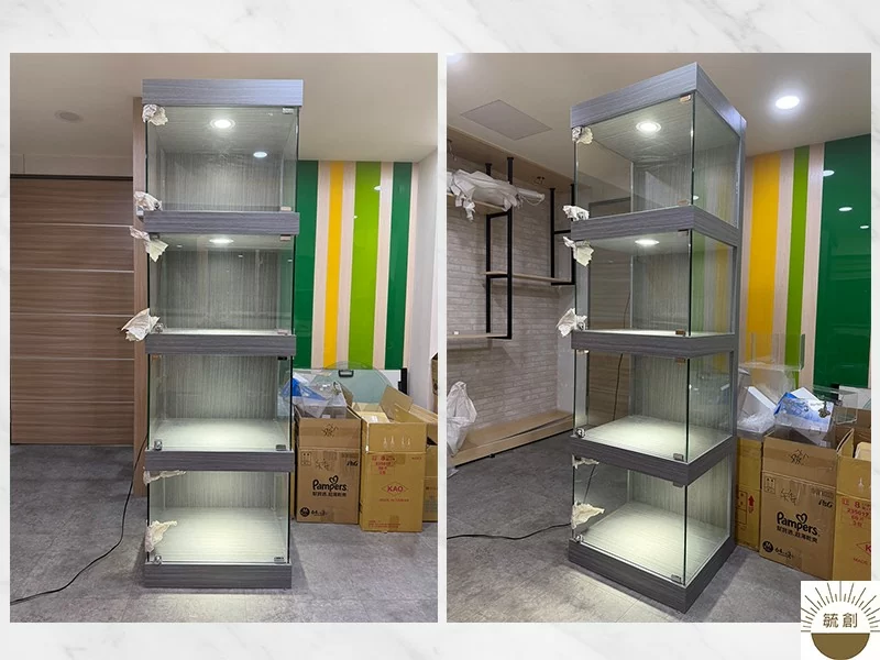 公仔模型玻璃櫃訂製-鎖頭磁吸門