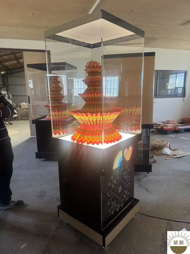 蓮花塔壓克力展示櫃｜靈堂佈置展示櫃