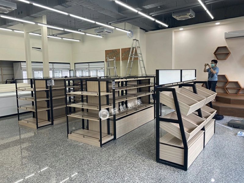 超市架.市集貨架-木作風格商品貨架