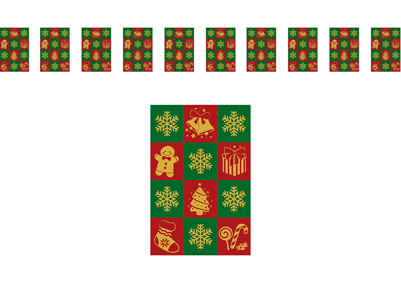 聖誕節 方形串旗07