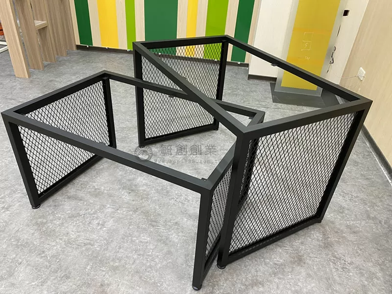 proimages/G超市陳列貨架/ux鐵架訂製/黑菱形網子母桌A-jpg.webp