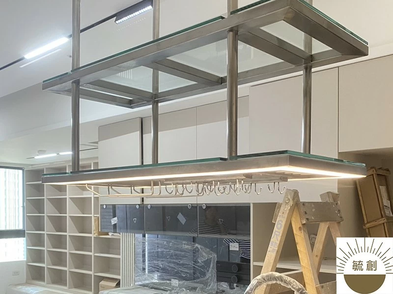 LED不鏽鋼吊架 | 廚房吧檯吊架