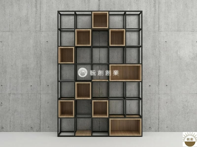 工業風幾何鐵藝展示櫃