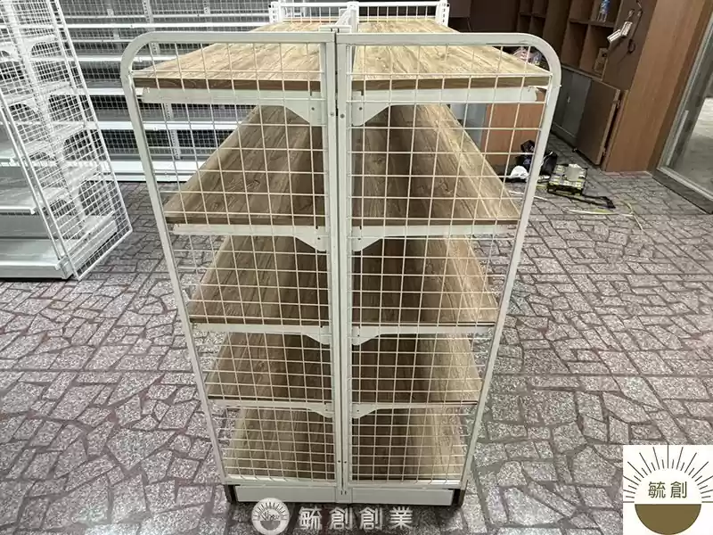 木紋雙面中島展示架