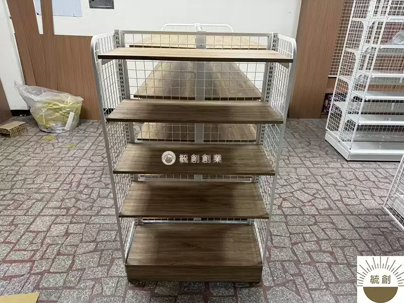 木紋雙面中島展示架