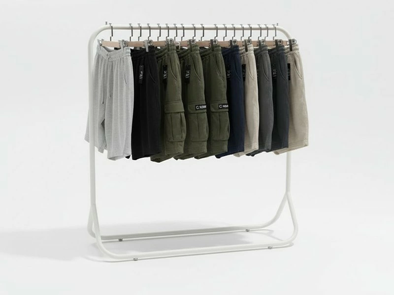 單桿鐵藝落地吊衣架-極簡設計，百搭風格