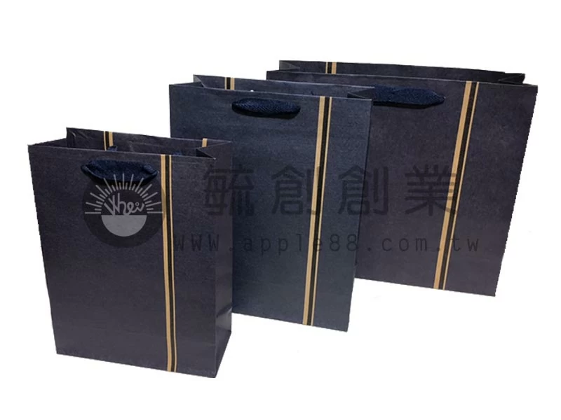 手提紙袋 藍色條紋