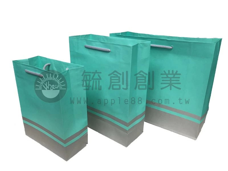 手提紙袋 綠色灰底